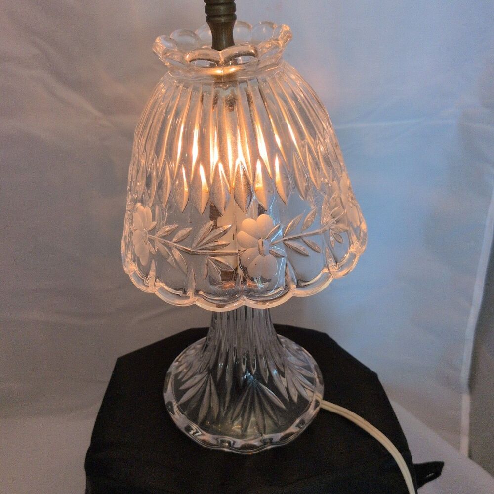 Vintage Princess House Crystal Lamp Romance Collection Boudoir 10.5”